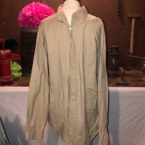 ☠️5/$20☠️ CHEROKEE | MENS BUTTON DOWN LONG SLEEVE TAN SHIRT L